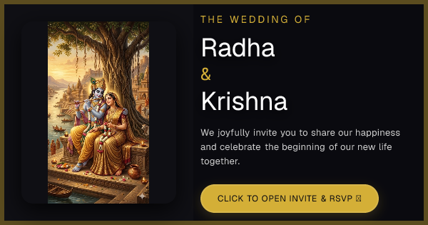 Radha ❤️ Krishna Wedding Invite